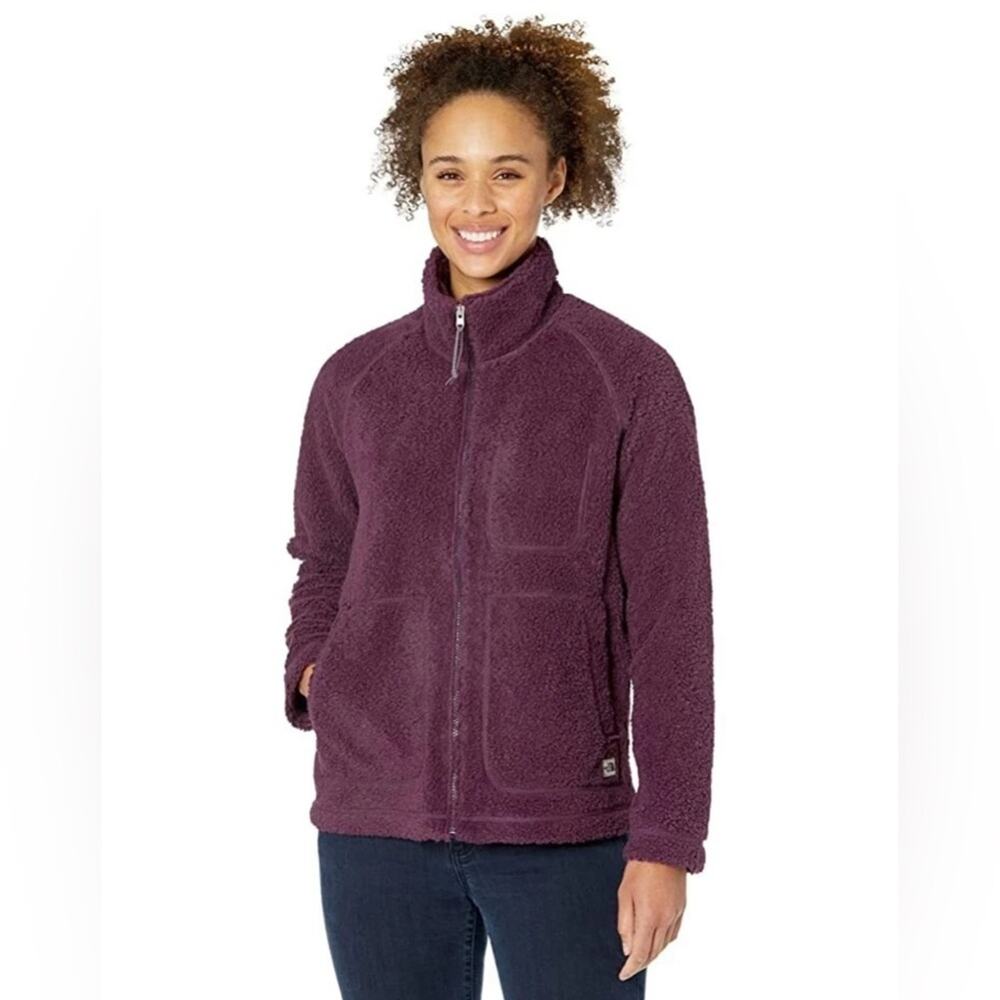 NWT The North Face Ridge Hoodie Full Zipper High Pile Jacket BlackBerry Size M - Picture 3 of 15